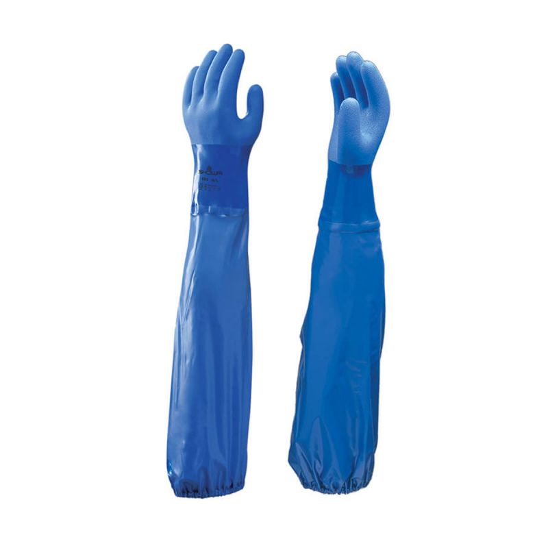 TRIXES Paire de Gants de Caoutchouc pour étang chéneau vidange Nettoyage -  Bras Long - Unique Taille-modèle Bleu