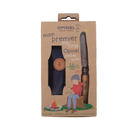 Child knife My first Opinel stainless steel blade 8cm handle beech + case