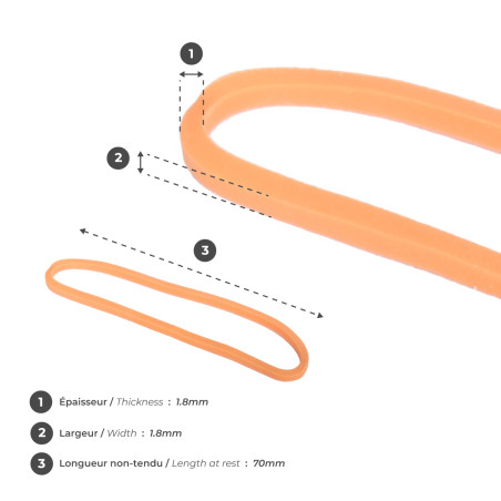 Elastiques récolte caoutchouc 70x1,8mm orange (carottes/blettes)