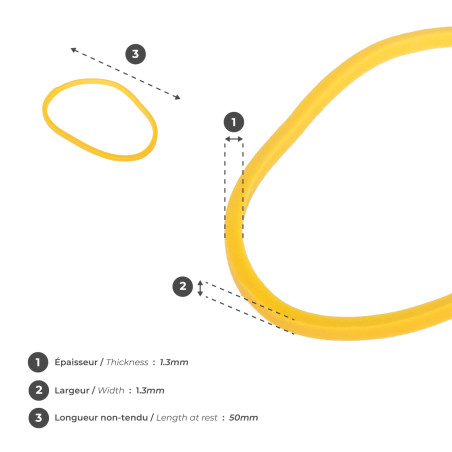 Gummiernteelastiken 50x1,3mm gelb (Kräuter/Schnittlauch)