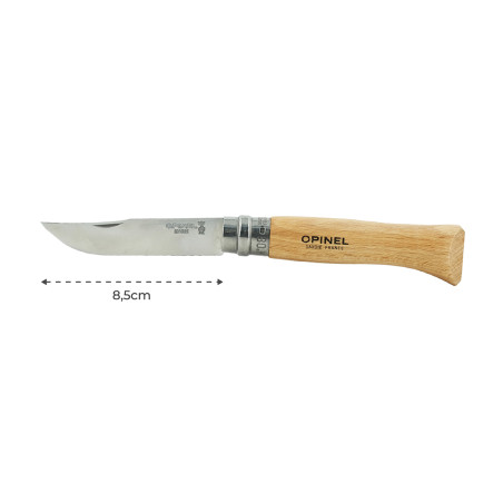 "	Opinel-Messer „Tradition Classique N°08“ aus rostfreiem Stahl, Griff aus lackiertem Buchenholz"
