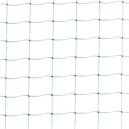 Green biodegradable trellis net 1.85x250m in roll. Mesh 15x15cm.