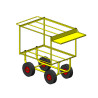 Welded balance door option for above-ground strawberry harvesting trolley.