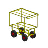 Double-deck strawberry harvesting trolley, 2 trays