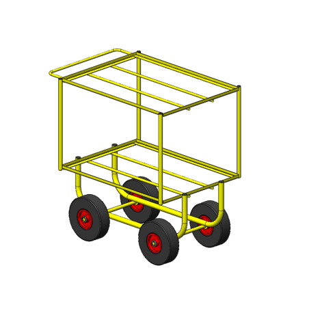 Double-deck strawberry harvesting trolley, 2 trays