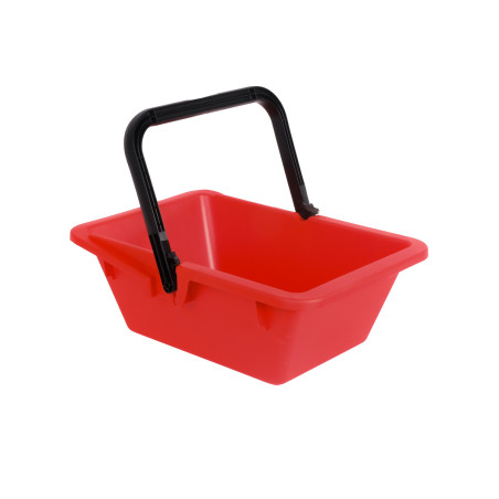 Roter Erntekorb aus Kunststoff – 16 Liter – mit feststellbarem schwarzem Kunststoffhenkel