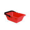 Red plastic agricultural basket 16L, black plastic lockable handle
