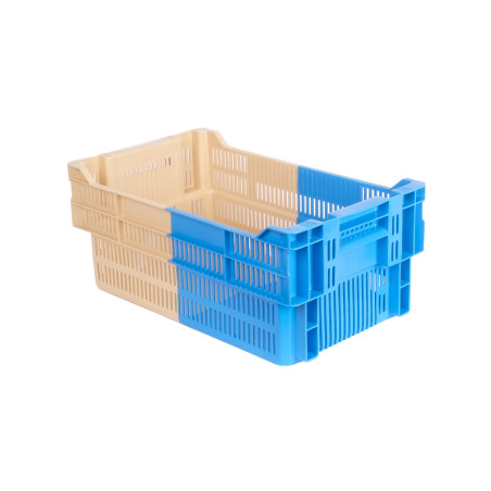 Stackable/nestable harvesting tray 50x30x21 solid base with holes, volume 23L