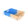 Stackable and nestable crate at 50% 60x40cm with solid bottom and sides