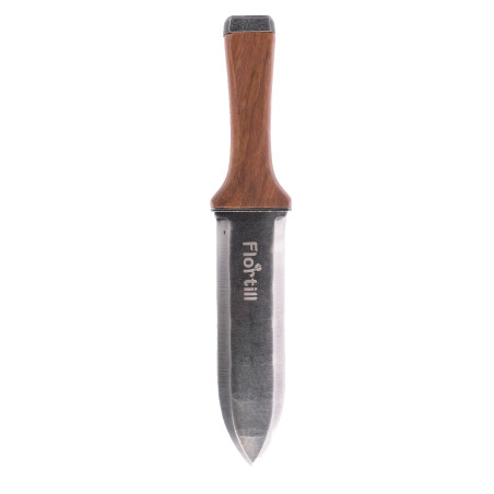 Planting tool Hori Hori with wooden handle and leather case