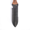 Hori Hori knife with wooden handle and leather sheath