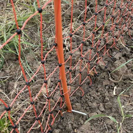 Electric fence net, double pointed stake 106cm x 50m, orange