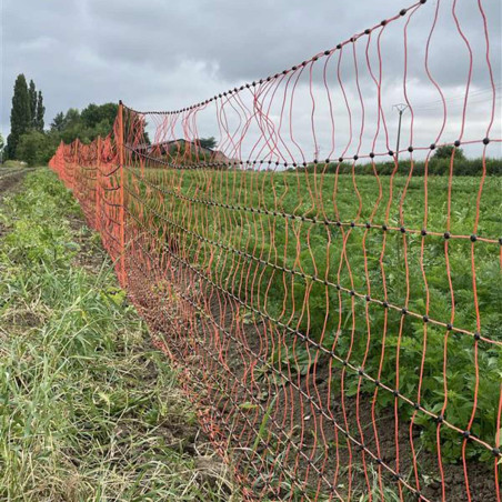 Electric fence net, double pointed stake 106cm x 50m, orange