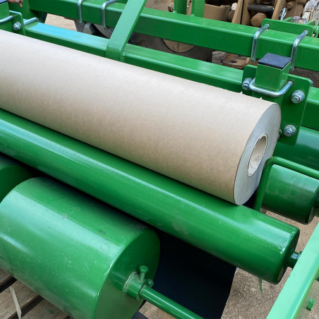 Natural biodegradable paper mulch with black side - 300m roll